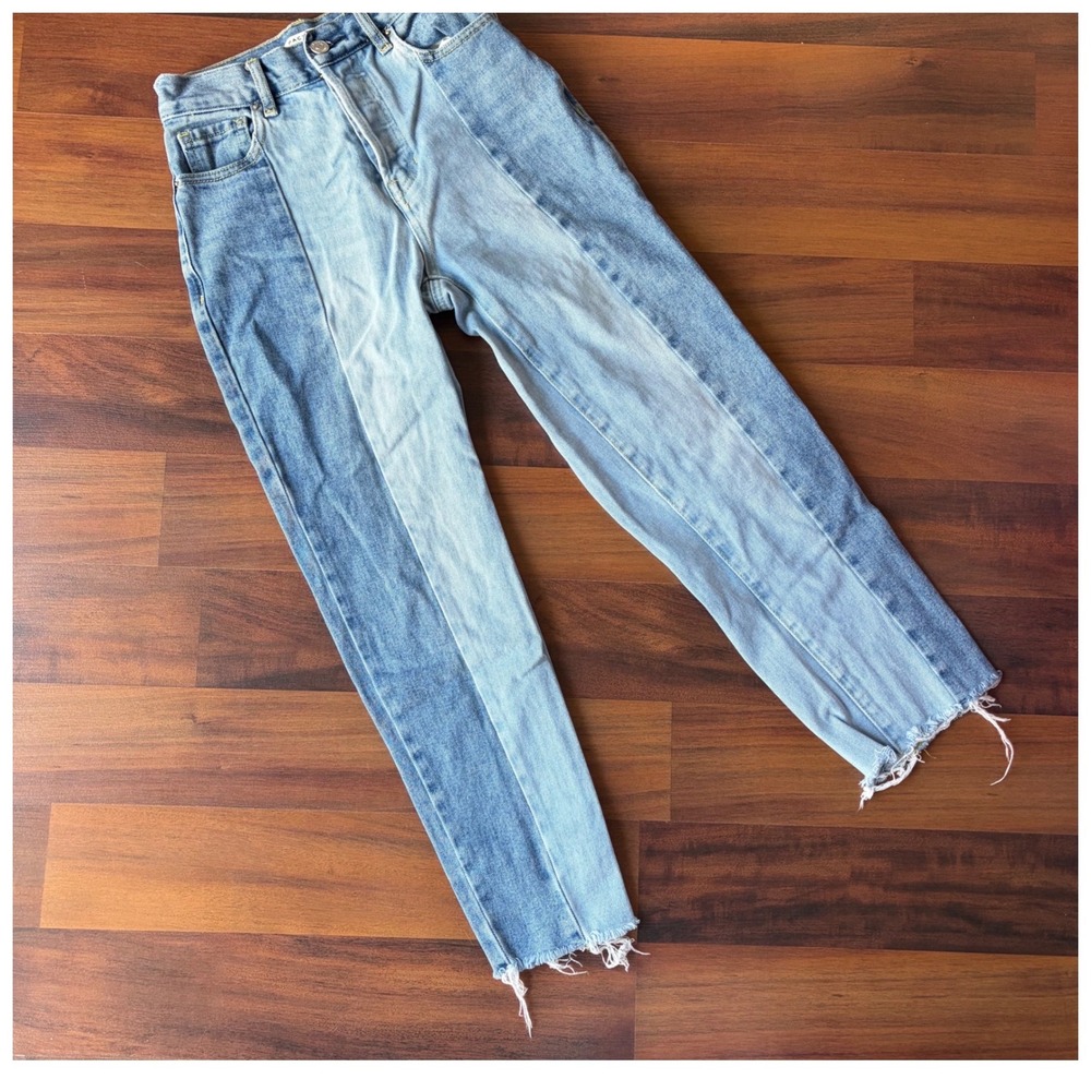 PacSun Kids High Rise Straight Two Tone Contrast Panel Jeans Blue Size 23S